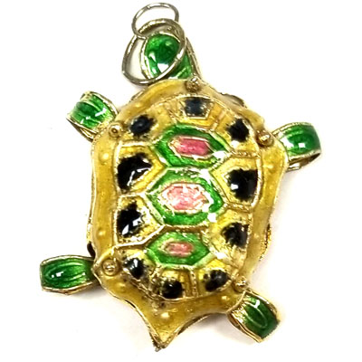 ENAMEL TURTLE 25X35MM YELLOW